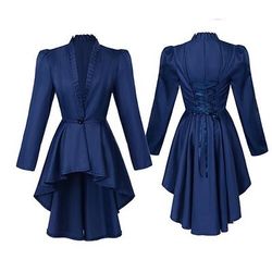 Punk Gotico Medievale Rinascimento Cappotto Costume Cosplay Trench Strega Ragazza gotica Tinta unita Costume Per donna Reale Stile Steampunk Notte di Valpurga Halloween Carnevale Mascherata Evento
