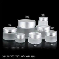Frosted Glass Refillable Ointment Bottles Empty Cosmetic Jar Pot Eye Shadow Face Cream Container 5/10/15/20/30/50/100g 1pc
