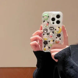 3D Stereoscopic Cute Cartoon Sanrio Pochacco Transparent Phone Case For iPhone 16 15 Pro 14 13 12 11