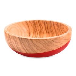 Wood bowl, 'Spicy Red' (large)