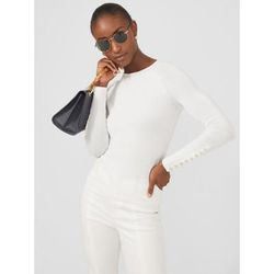 J.McLaughlin Women's Jamey Sweater White, Size Large | Cotton