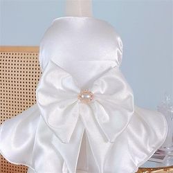 Cane Gatto Abito da sposa Moda Festa Inverno Traspirante Morbido Lavabile Confortevole All'aperto Ricevimento di matrimonio Casual Quotidiano Abbigliamento per Cani for Bichon Frisé Volpino di