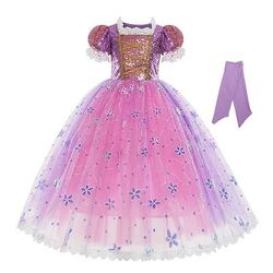 Fiaba Fiaba Principessa Sofia Abito da damigella Costume per festa a tema Abiti in tulle Cosplay for Ragazze Bambini Halloween Carnevale Settimana del libro Performance Sinfonia di storie Vestiti per