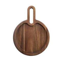 Tablecraft 11524 8" Round Serving Paddle - Acacia Wood, Brown