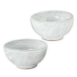 Fresh White,'Rustic White Small Ceramic Bowls (Pair)'