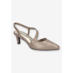 Wide Width Women's Emerald Pump by Easy Street in Taupe (Size 9 1/2 W)