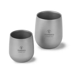 Tomshoo Titanium Cup Insulated Double Wall Drink Cup Camping Titanium Water Cup Camping Hiking Supplies Wild and Camping Trips