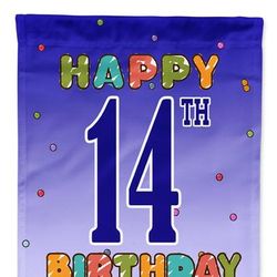 Caroline's Treasures Happy 14th Birthday Garden Flag 2-Sided 2-Ply