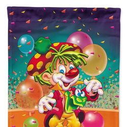 Caroline's Treasures Happy Birthday Clown Garden Flag 2-Sided 2-Ply