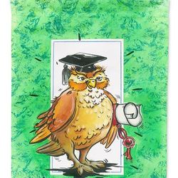 Caroline's Treasures 28 x 40 in. Polyester Graduation The Wise Owl Flag Canvas House Size 2-Sided Heavyweight