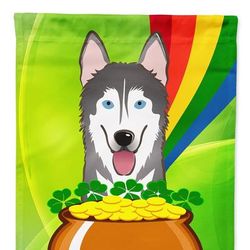 Caroline's Treasures 11 x 15 1/2 in. Polyester Alaskan Malamute St. Patrick's Day Garden Flag 2-Sided 2-Ply