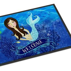 Caroline's Treasures 24 in x 36 in Welcome Mermaid Door Mat Indoor/Outdoor