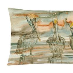 Caroline's Treasures 12 in x 16 in Outdoor Throw Pillow Pelicans on their perch Abstract Canvas Fabric Decorative Pillow