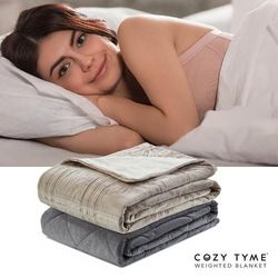 Cozy Tyme Amari Weighted Blanket - Brown - TWIN / 15 LBS
