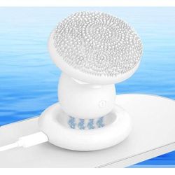 ZAQ Vera Waterproof Facial Cleansing Brush With Pulse Acoustic Wave Vibration, And Magnetic Beads - White