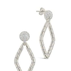 Sterling Forever Gisele Drop Studs - Grey