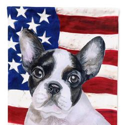 Caroline's Treasures French Bulldog Black White Patriotic Garden Flag 2-Sided 2-Ply