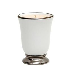 Artistica - Deruta of Italy Deruta Platino: Deluxe Precious Bell Cup Candle With Pure Platinum Rim - Grey - CAPRI GARDENIA