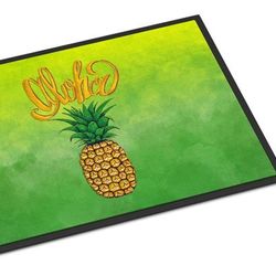 Caroline's Treasures 24 in x 36 in Aloha Pineapple Welcome Door Mat Indoor/Outdoor