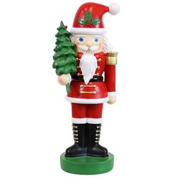 Sunnydaze Decor Santa Claus With Tree Indoor Nutcracker Statue - 16.75" - Red