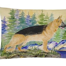 Caroline's Treasures 12 in x 16 in Outdoor Throw Pillow German Shepherd Canvas Fabric Decorative Pillow