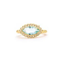 Rivka Friedman London Blue Crystal East West Ring - Blue - 6