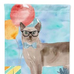 Caroline's Treasures Tonkinese Happy Birthday Garden Flag 2-Sided 2-Ply