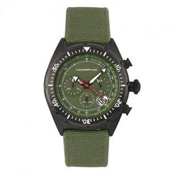 Morphic Watches Morphic M53 Series Chronograph Fiber-Weaved Leather-Band Watch w/Date - Black