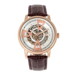 Reign Watches Reign Belfour Automatic Skeleton Leather-Band Watch - Grey