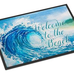 Caroline's Treasures 24 in x 36 in Wave Welcome Door Mat Indoor/Outdoor