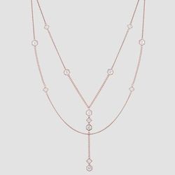 Bonheur Jewelry Morgane Bezel Strand Necklace - Pink