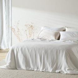 ettitude Sateen + Duvet Cover - White - KING / CALIFORNIA KING