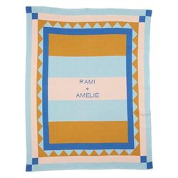 By Amelie Mancini Wedding Quilt Throw Blanket - Blue