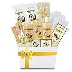 Purelis Warm Vanilla Sugar & Coconut Milk Premium Deluxe Bath & Body Gift Basket