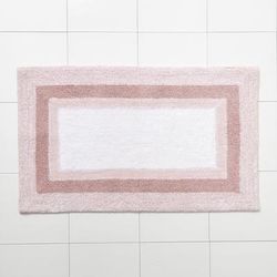 Wide Width Amore Ombre Bath Rug by BrylaneHome in Rose (Size 24" W 40" L)