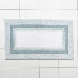 Wide Width Amore Ombre Bath Rug by BrylaneHome in Seafoam (Size 21" W 34" L)