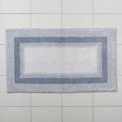 Wide Width Amore Ombre Bath Rug by BrylaneHome in Harmony Blue (Size 17" W 24" L)