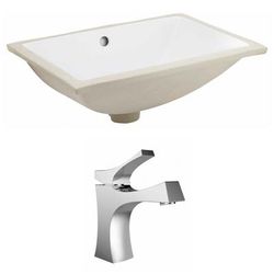 18.25-in. W CUPC Rectangle Undermount Sink Set In White - Chrome Hardware - American Imaginations AI-22871