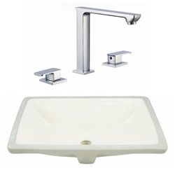 20.75-in. W CSA Rectangle Undermount Sink Set In Biscuit - Chrome Hardware - American Imaginations AI-23090