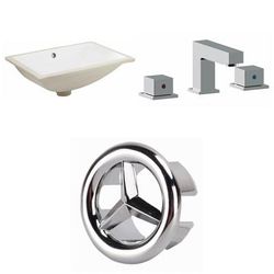 18.25-in. W CUPC Rectangle Undermount Sink Set In White - Chrome Hardware - American Imaginations AI-26801