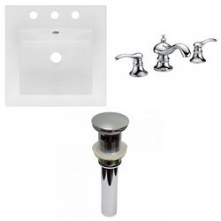 16.5-in. W 3H8-in. Ceramic Top Set In White- Overflow Drain Incl. - American Imaginations AI-29815