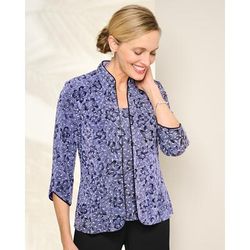 Draper's & Damon's Women's Alex Evenings Printed Twin Set - Purple - M - Misses