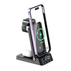 Stazione di ricarica 25 W Potenza di uscita Stazione di ricarica wireless 4 in 1 per più dispositivi Protezione della sicurezza Per Apple Watch Cellulari Smart watch