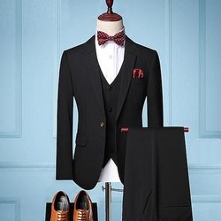 Retrò Vintage Anni Ruggenti Anni 1920 Abito a Tre Pezzi Pantaloni del Vestito Il grande Gatsby Gentiluomo Gangster Testimoni dello Sposo Costume Per uomo Mascherata Matrimonio Ospite di nozze Festa