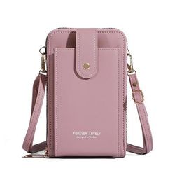 Per donna Borsa a tracolla Sacchetto del telefono mobile pelle sintetica Giornaliero Per eventi Viaggi Cerniera Massima capacità Impermeabile Leggero Tinta unica Rosa scuro Rosso bordeaux Radice di