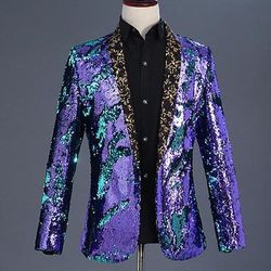 Disco Anni '80 Smoking Completi Blazer Principe Paillettes Geometrico Costume Per uomo Costume di Carnevale Halloween Capodanno Abbigliamento da sera Balli di fine anno Parata dell'Orgoglio Adulti