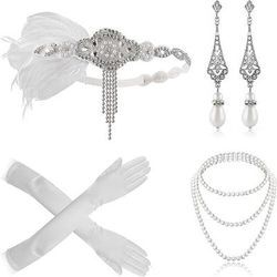 Anni 1920 Il grande Gatsby Abiti Il grande Gatsby Invitato al matrimonio Costume Natale Halloween Halloween Ricevimento di nozze Addio al Nubilato Guanti Altri Accessori Collana