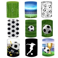 Football Cylinder Cover for Party Backdrop Decoration Super Bowl Pedestal Cover Baby Shower Dessert Tablecloth High elasticity