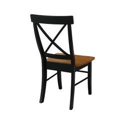Set of Two X-Back Chairs with Solid Wood Seats - Whitewood C57-613P