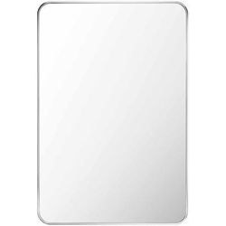 Sustinente 35"H x 24"W x 1"D Modern Silver Accent Mirror - Boutique Rugs